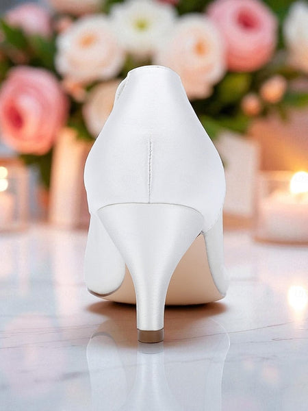 Low Dot and Mesh Wedding Polka Shoes White with Women's FashionChic