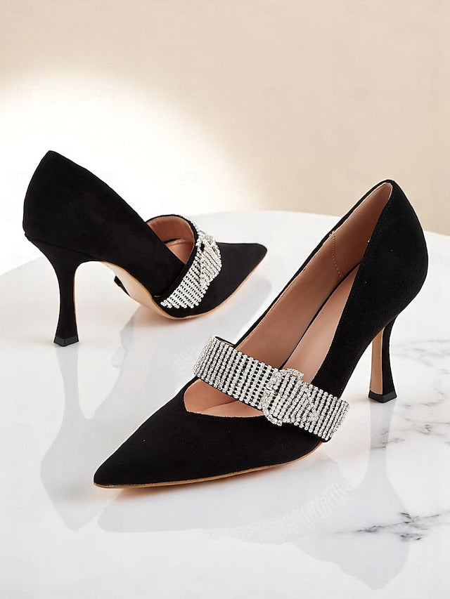 Women's Pumps Rhinestone-Embellished Slingback with FashionChic