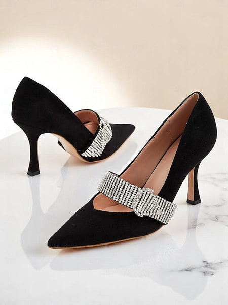 Women's Pumps Rhinestone-Embellished Slingback with FashionChic