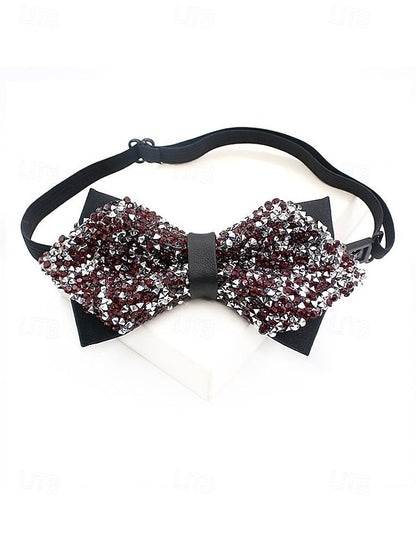 Tie Christmas Polyester – Bow Sequins Men's Sparkling FashionChic