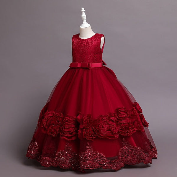 Dress Line Girls' Party Little A Floral Plain Kids FashionChic