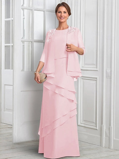 Mother Piece Formal Suit Elegant Bride A-Line Two Dress the of FashionChic