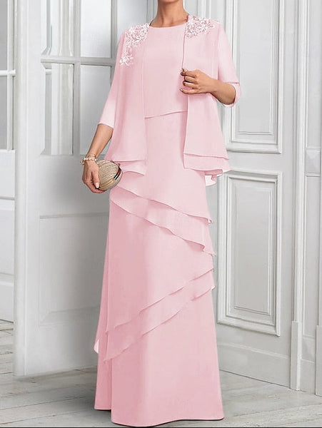 Elegant Formal Bride Mother Suit Dress the Piece A-Line Two of FashionChic