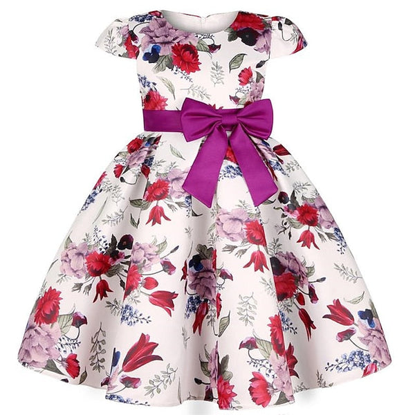 Kids Flower Dress Short Party Sleeve Floral Girls' FashionChic