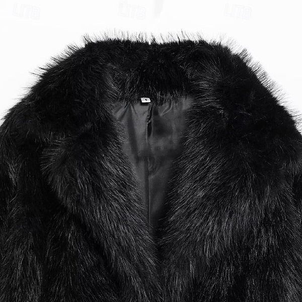 Comfortable Warm Women's Fur Pocket Coat Faux Furs FashionChic