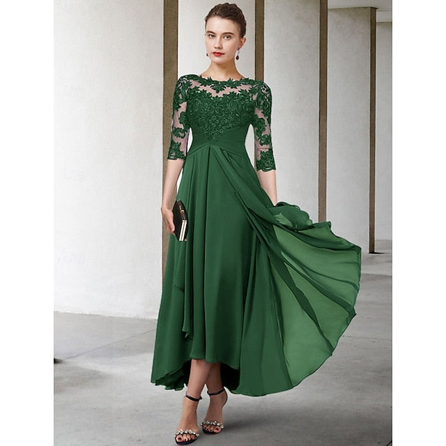 the Wedding of Plus Bride Guest Mother Size Elegant A-Line Dress FashionChic