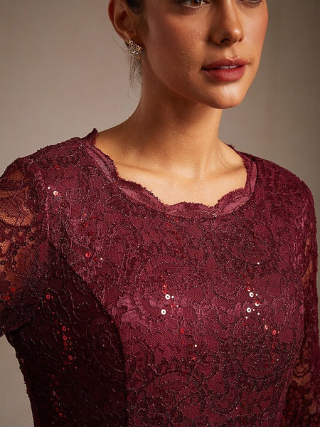 Women's Midi Dress Chiffon Dress Elegant Wedding Guest FashionChic