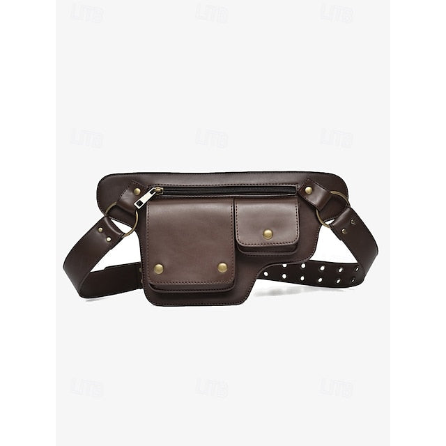 Utility Bag with Vintage Belt Women's Leather Faux FashionChic
