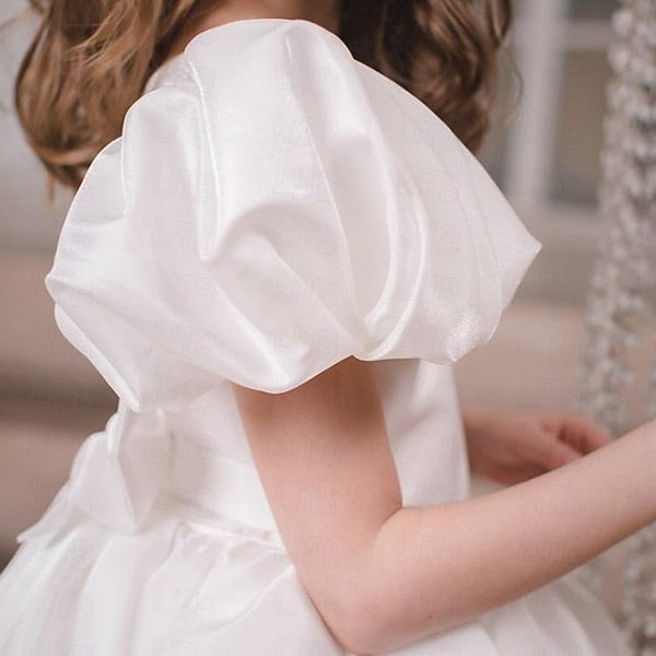 Girl Long Color Girls' Dress Solid Flower Party Kids FashionChic