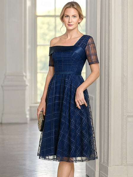 A-Line Tea Length Party Dress Cocktail Dress Wedding Guest Dress