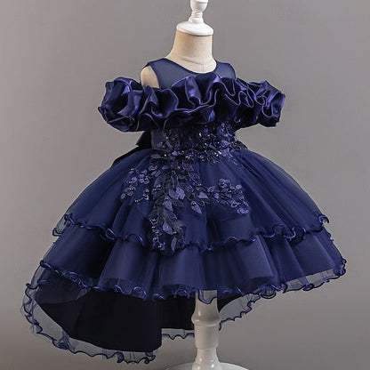 Floral Party Girls' Dress Flower Kids Wedding Short Sleeve FashionChic
