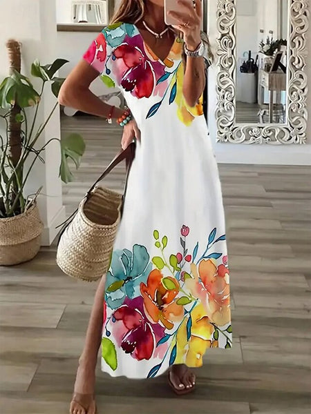 Women's Maxi Dress T Shirt Dress Tee Dress Sundress A Line FashionChic