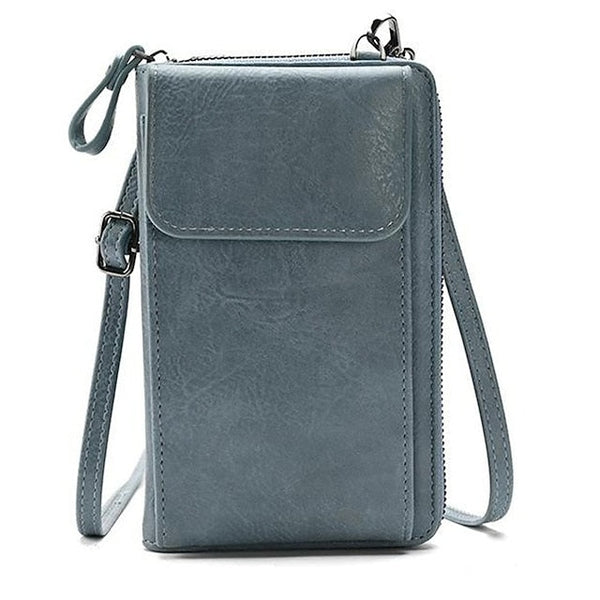 with Zipper Wallet Vintage Faux Crossbody Leather Women's FashionChic