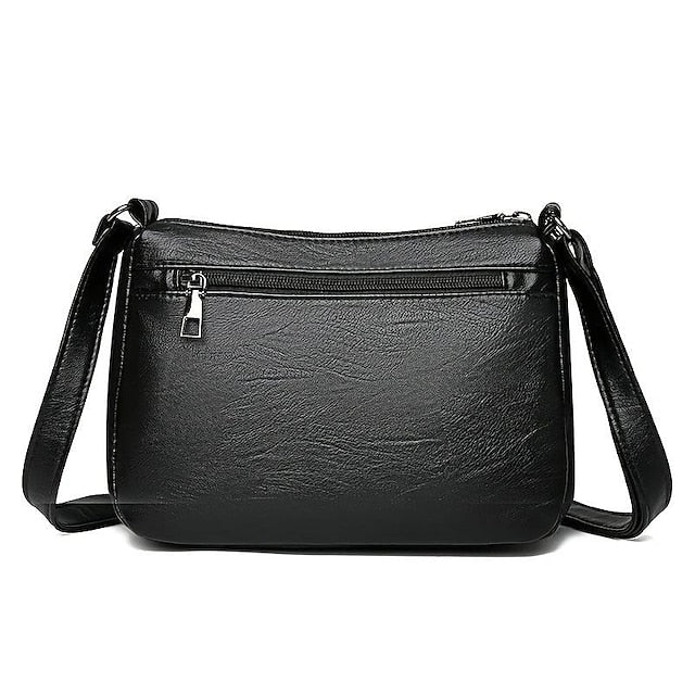 Faux Crossbody Black Bag Stylish Leather – Women's FashionChic