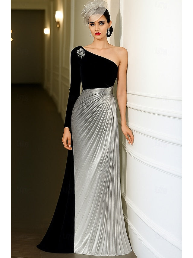 Gold Gown Evening Black Elegant A-Line Formal Wedding Dress FashionChic