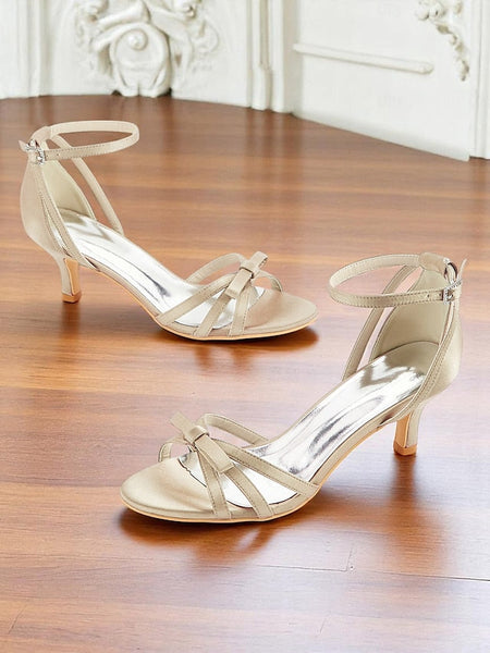 Women's Vintage Green Strappy 1950s Satin Kitten Heel FashionChic