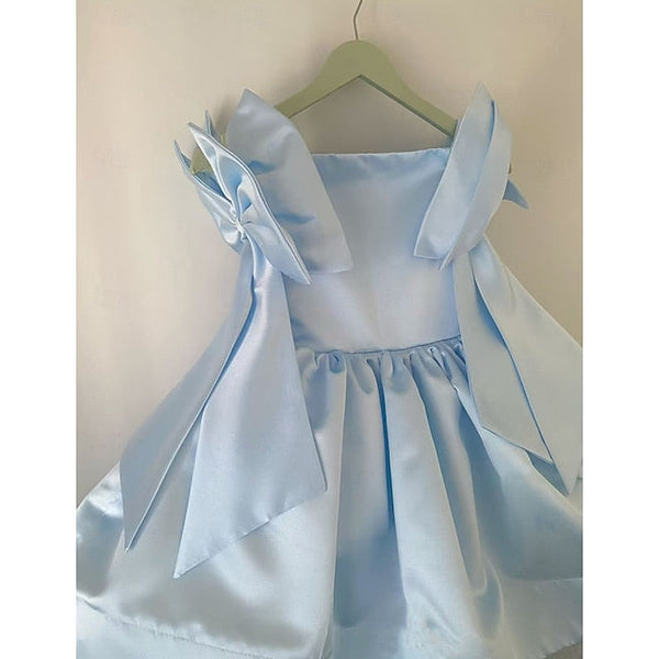 Color Party Dress Flower Kids Girls' Girl Solid FashionChic