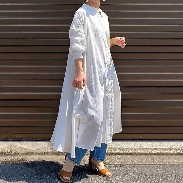 Women's Long Dress Maxi Dress Casual Dress Cotton Linen FashionChic