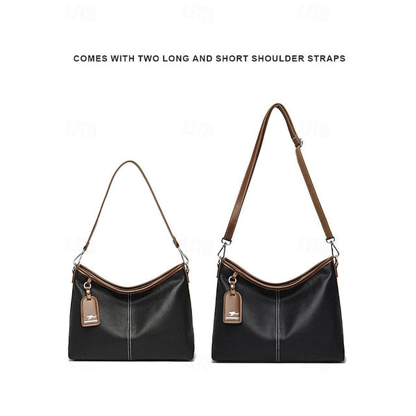 Bag Brown Hobo Leather Faux with Accents Green FashionChic