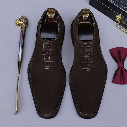 Oxford Dress Genuine Shoes Leather Suede Men's Cowhide - FashionChic