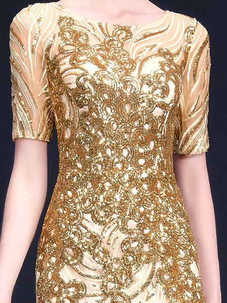 Crew Party the Bride Neck Dress Mother Elegant Floor of FashionChic