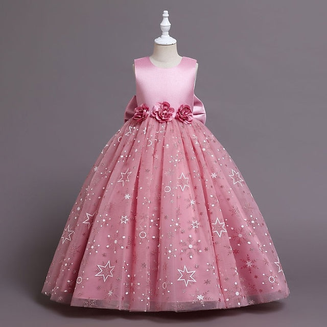 Dress Party Line Flower A Wedding Girls' Kids Little FashionChic