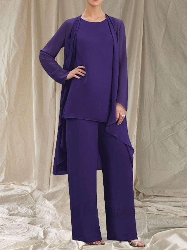 Pantsuit of Mother Piece Guest 3 Bride Elegant Wedding the Dress FashionChic
