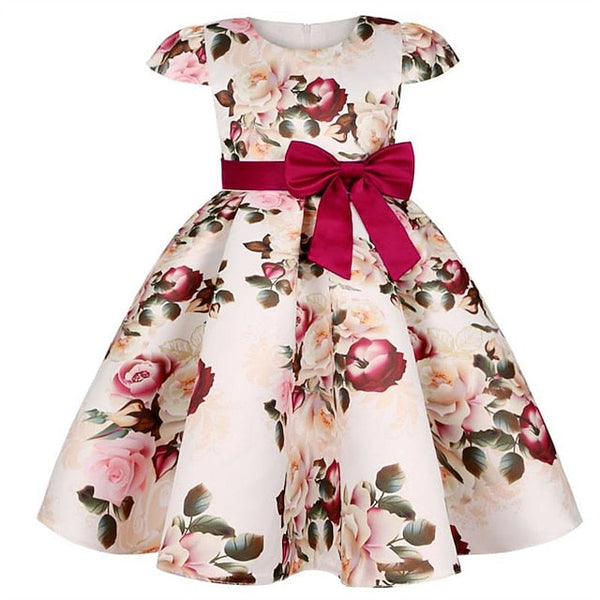 Kids Flower Dress Short Party Sleeve Floral Girls' FashionChic