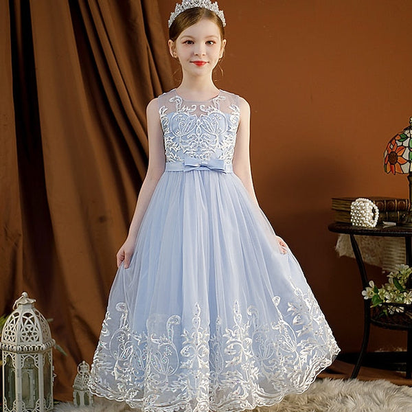 Kids Christening Wedding Girls' Flower Dress Sleeveless FashionChic