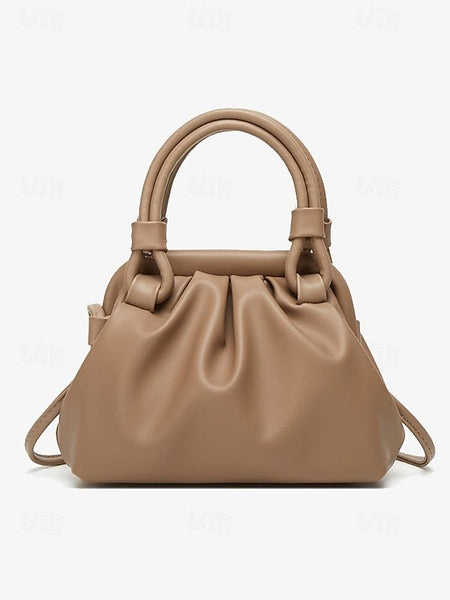 Handbag Cream Elegant with Drawstring Closure Women's – FashionChic