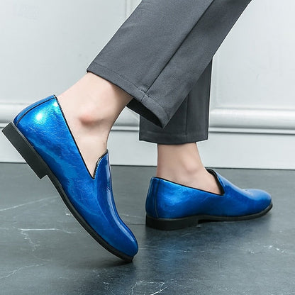 Slip-On Loafers Men's Metallic Shiny Gold – Fashionable FashionChic