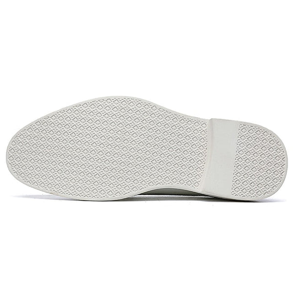 with Faux Perforated Shoes Men's Oxford White Leather FashionChic