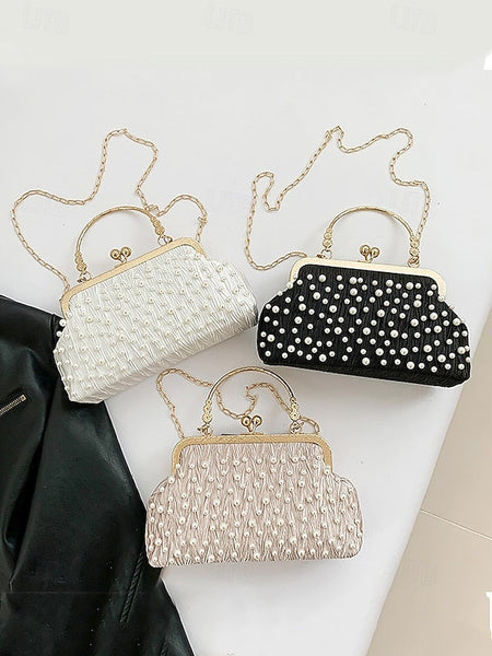 Beaded Elegant Pearl Clutch Bag – Evening Vintage Women's FashionChic