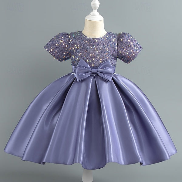 Party Sequin Dress Wedding Short Girls' Toddler Sleeve FashionChic