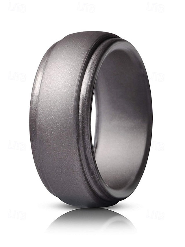 Ring Matte Black Comfortable Silicone Durable for Men – FashionChic