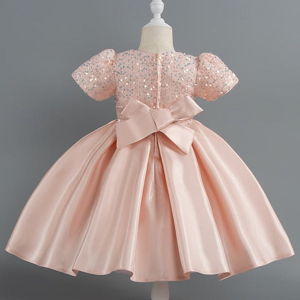 Party Sequin Dress Wedding Short Girls' Toddler Sleeve FashionChic