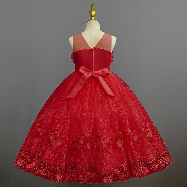 Colored Flower Solid Kids Dress Girl Girls' FashionChic