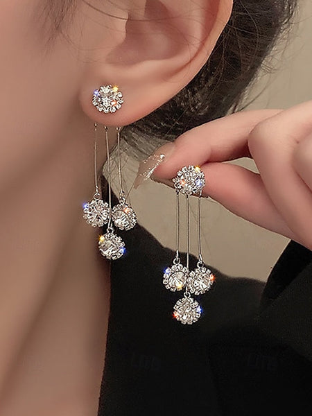 Dangle Sparkling Earrings Elegant Women – for Crystal FashionChic