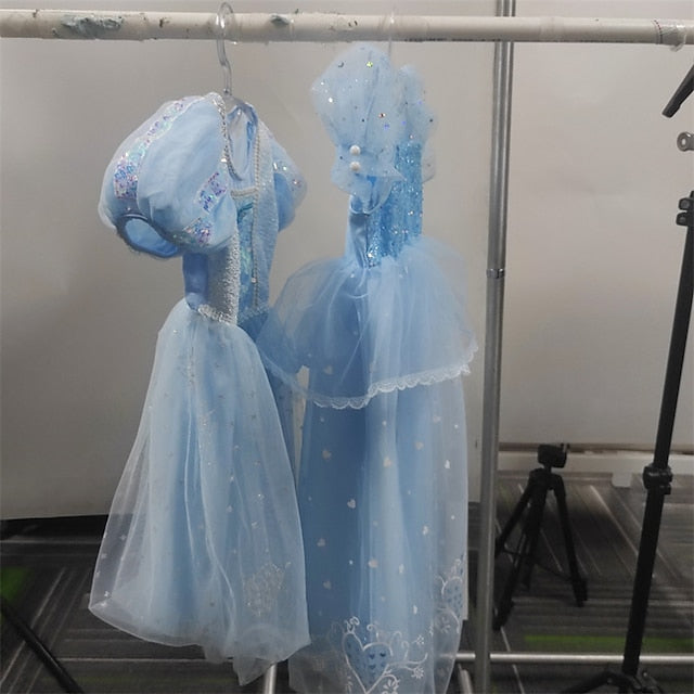Princess Flower Elsa Cosplay Cloak Girl Frozen Dress FashionChic