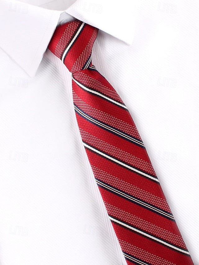 Classic - Narrow Men's Ties Zip and Stripes Pre-Tied FashionChic