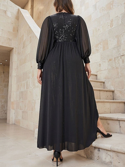 of the Mother Bride Dress Plus Sparkle Black A-Line Size FashionChic
