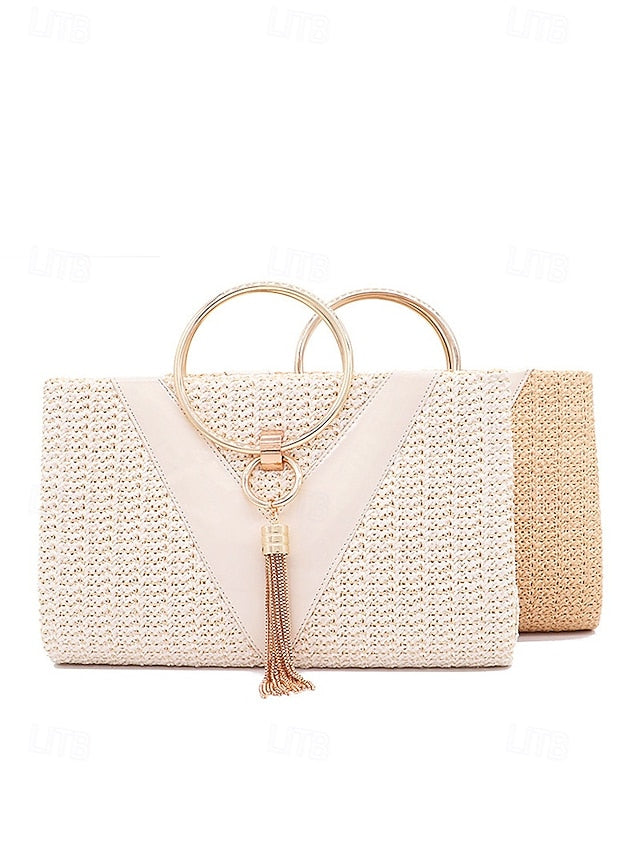 Straw Elegant Purse with Women's Handbag – Clutch Woven FashionChic
