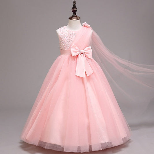 Dress Girls' Flower Colored Girl Kids Solid FashionChic