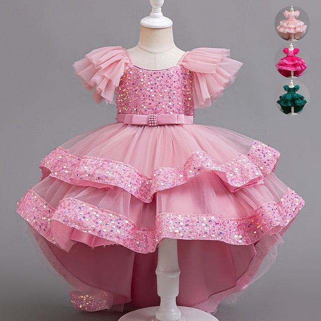 Girls' Wedding Sleeveless Dress Kids Party Special Sequin FashionChic