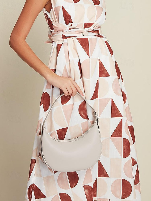 - Shoulder White Stylish Women's Elegant Crescent Bag FashionChic