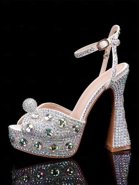 Crystal-Embellished Platform with Women's Sandals Glamorous FashionChic
