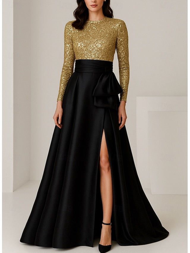 A-Line Formal Floor Wedding Elegant Gown Evening Dress Length FashionChic