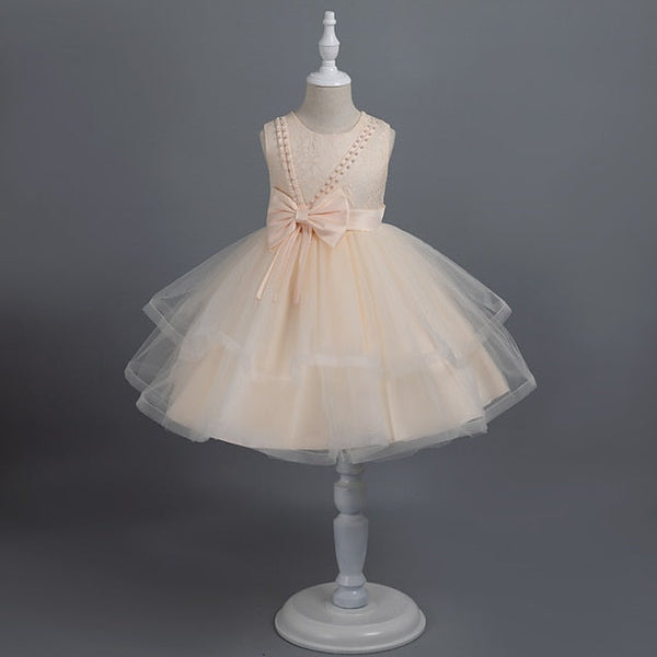 Party Color Girls' Solid Toddler Dress Sleeveless FashionChic