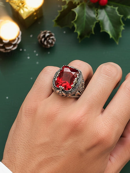 Men's Ring Alloy Gemstone FashionChic