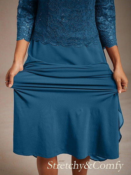 Women's Midi Dress Chiffon Dress Elegant Wedding Guest FashionChic